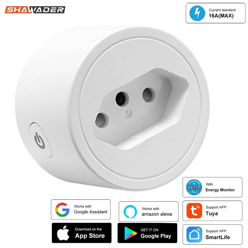 WiFi Smart Brazil Plug 16A Overcharge Protection Voice, 45 OFF