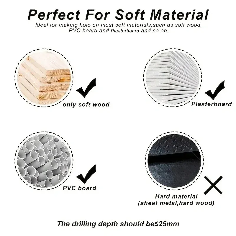 Carbon Steel 11Pcs Hole Saw Kit for Wood