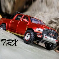 Diecast 1/32 Scale Dodge Ram TRX Pickup Car Model Sound Light Pullback Collective Voiture Home Decor Boy Car Gift Birthday 2