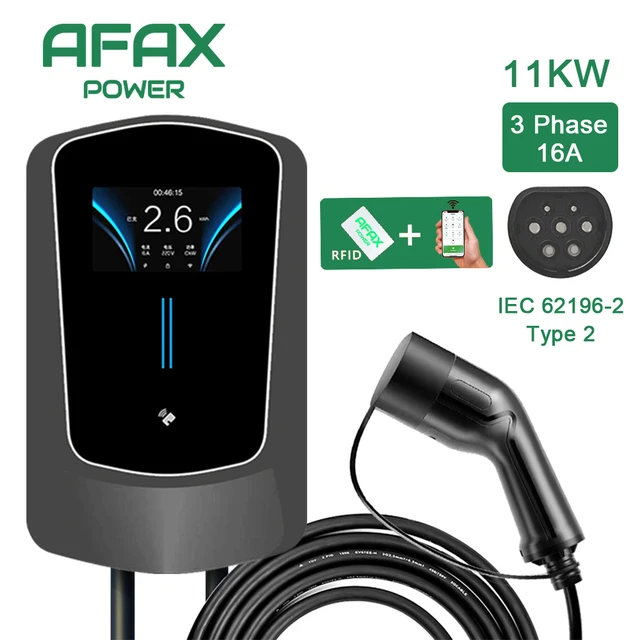 AFAX EV Chargeur Vope2 Plug EVSE Wallbox 32A 22KW Prise IEC62196-2 3 Phase  5m Câble Wall16:Station de Recharge pour Voiture Électrique - AliExpress