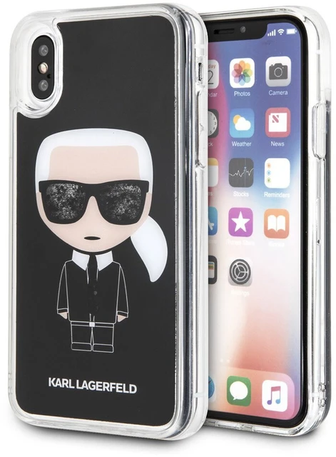 CG mobile Karl Lagerfeld liquid glitter iconic hard case for iPhone X/Xs,  color black - AliExpress