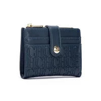 CH – sac pour cartes de visite au Design rétro, marque de luxe, bouton de mode, portefeuille pliant classique, sac carré Compact et léger pour femmes 5