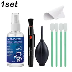 All - in - One Screen Cleaning Kit with Spray Bottle, Microfiber Cloth, and Lens Pen (1set)