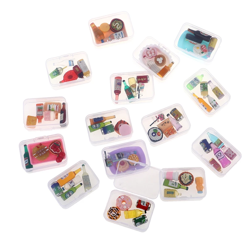 1:12 Scale Cute Mini Dollhouse Miniature Drink Bottle Cake Desserts Bento Food 5PCS Pretend Play Food Toy Kitchen Accessories educational toys kitchen toys pretend kitchen toys pretend food toys