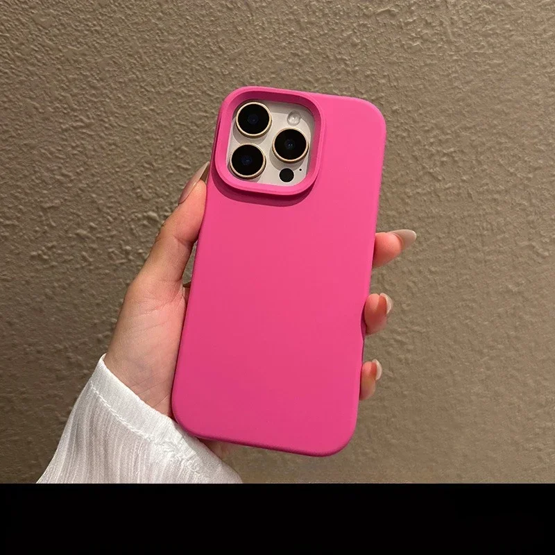 Candy Solid Color Matte Soft Silicone Phone Case with Camera Control Button