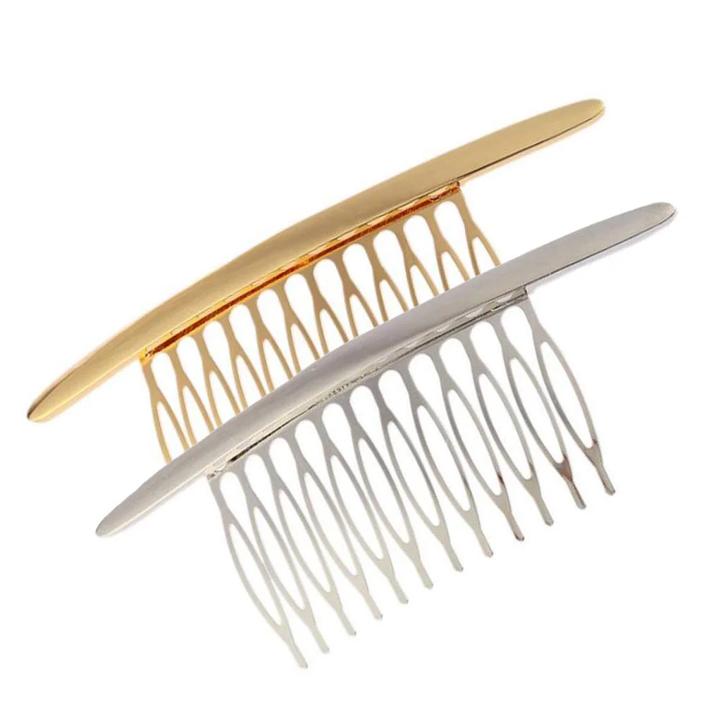

2 Pcs Tiara Simple Alloy Comb Headdress Barrette Wedding Hair Barrettes Side Clamp for Girls Miss