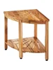 Corner Teak Shower Bench, 18.5 Height, 15.5 Radius, 500 lbs., with Storage Shelf, for Indoor and Outdoor Showers Shower stool 1