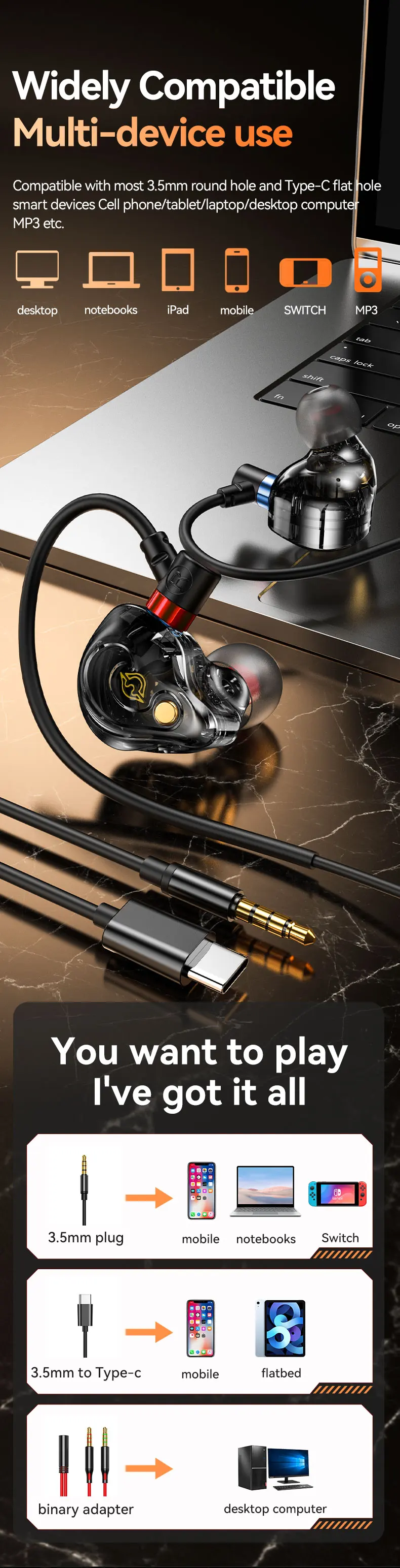 Gaming Wired Headphones 8d Surround Sound With Mic Type C 3.5mm_voghion.com