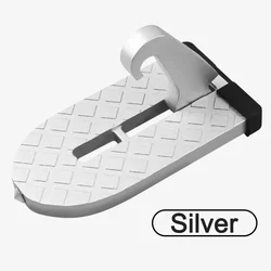 Foldable Aluminum Car Door Step with Multifunction Safety Hammer (Silver)