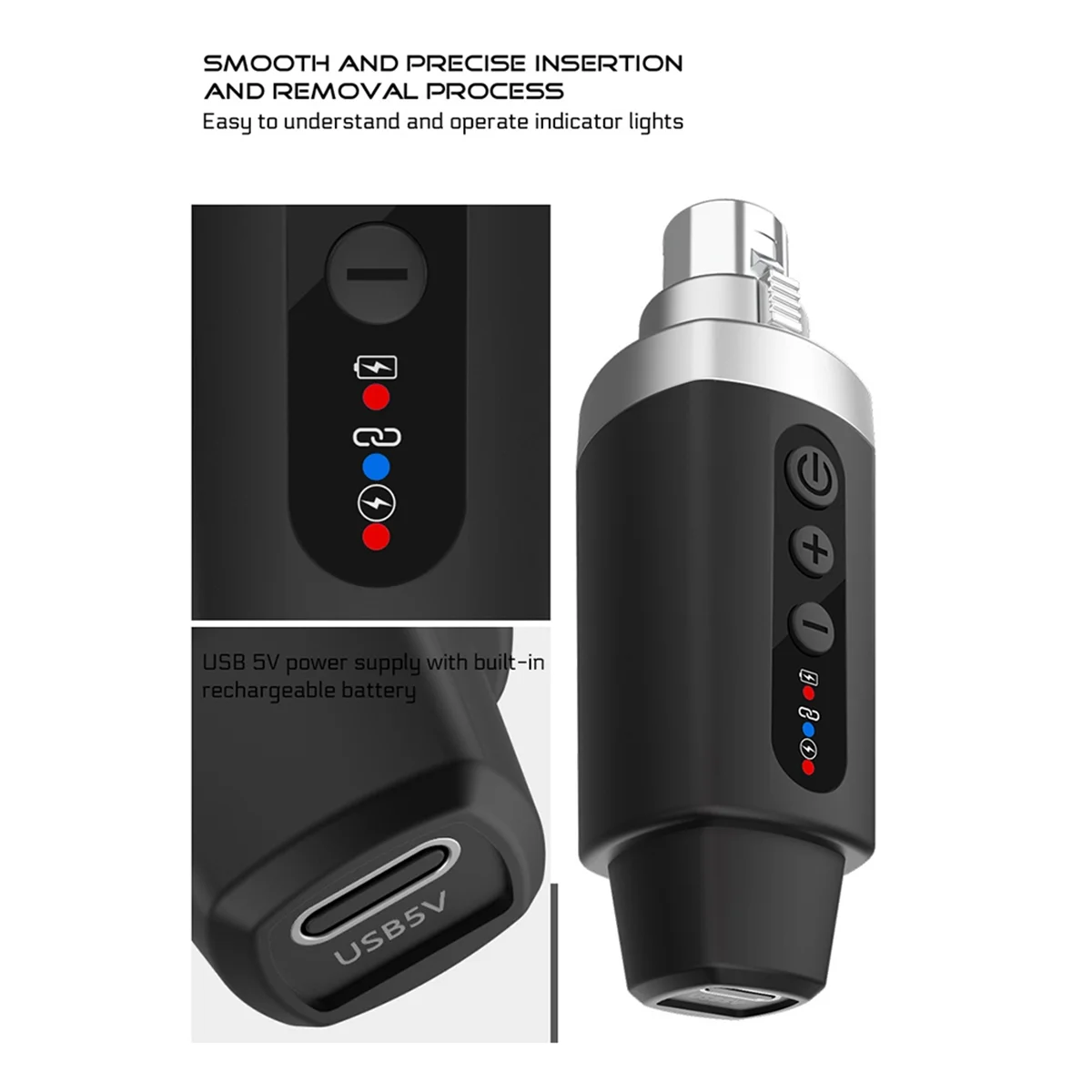 A04R-New XLR Adapter System Wireless Microphone Transmitter Receiver for Dynamic Microphone Guitar Audio Mixer PA System