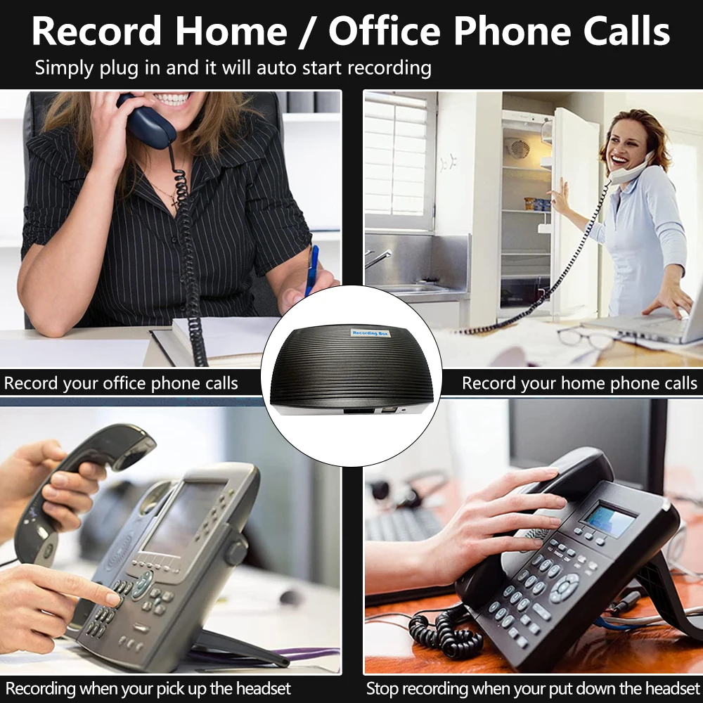 Telephone Recording Box Call Recorder Landline Phone Automatic Telephone Recording Box for Hotline Service