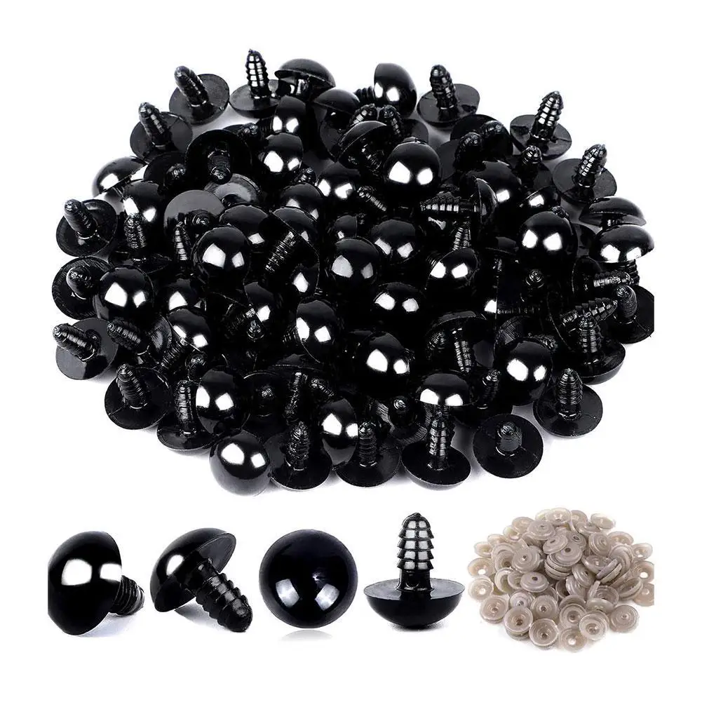 100Pcs 6-14mm Eyeball Doll Accessories Black Plastic Plush Safety Eyes For Toy 6mm 8mm 10mm 14mm DIY Funny Toy Eyes Animal