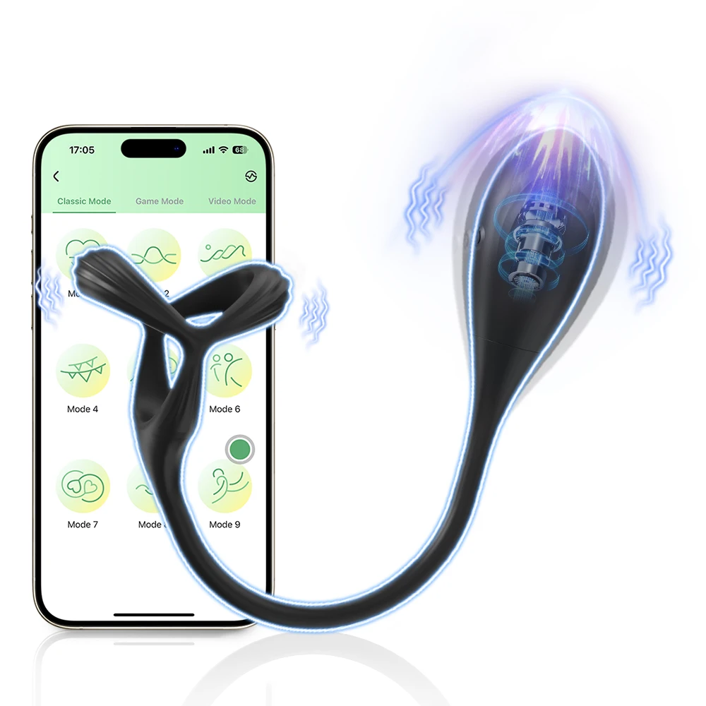 Anal Vibrator APP Control Vibrating Prostate Massager Anal Plug Cock Ring for Men Butt Plug for Gay Penis Ring Sex Toy for Male