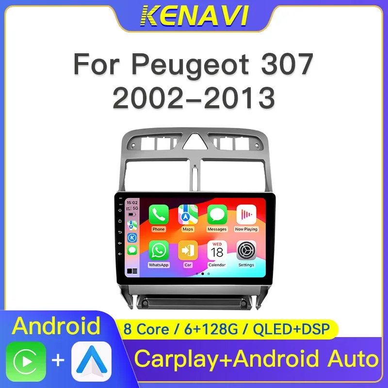 

Автомобильная стереосистема на базе Android 2 Din для Peugeot 307 307CC 307SW 2002-2013 Мультимедийный видеоплеер с навигацией GPS WiFi BT Carplay Авто головное устройство без DVD с интеллектуальными системами экрана