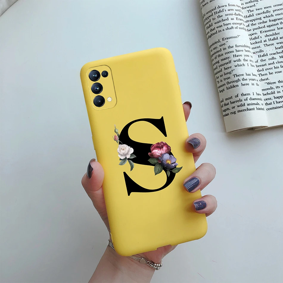 For OPPO Reno5 5G Case Custom Name Gold Letters Silicone Fundas Soft TPU Phone Cover For OPPO Reno 5 Reno5 Pro Find X3 Lite Case 