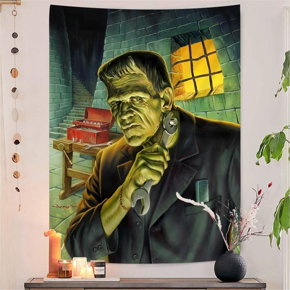 Frankenstein Klassieke Horrorfilm Anime Wandtapijt Hangende Tarot Hippie  Muurtapijten Slaapzaal Interieur - AliExpress, image size:1000x1000