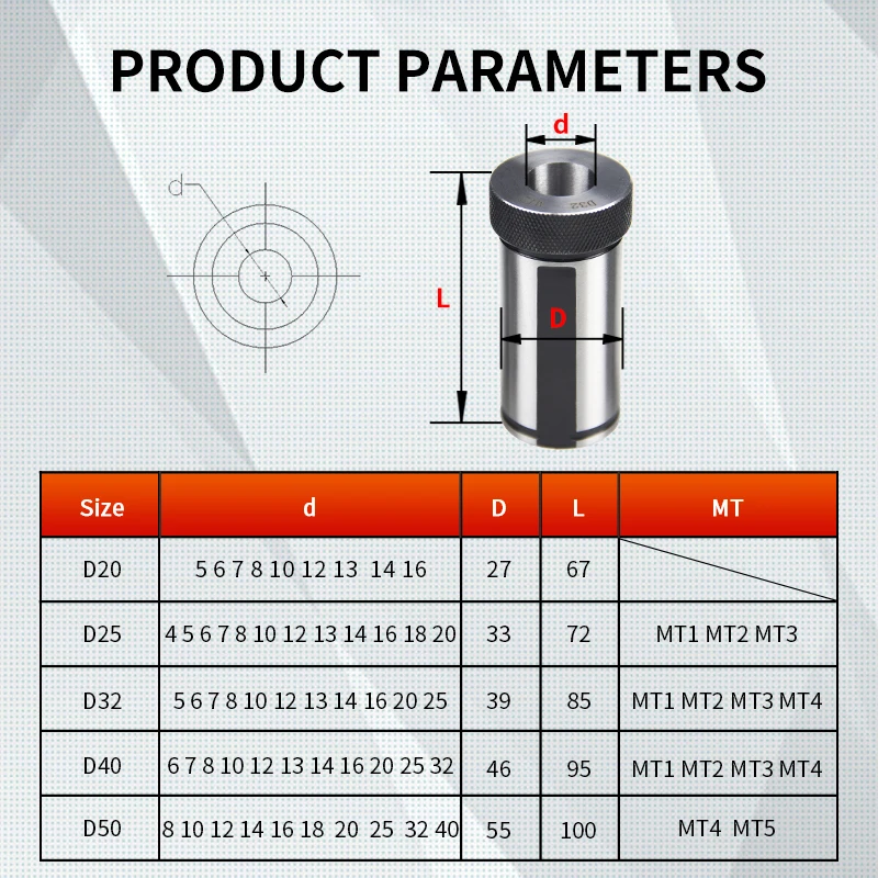 CNC Inner Hole Cutter Knife Cover CNC Lathe Bushing Inner Hole Arbor D20 D25 D32 D40 D50 5-32mm MT1-MT5 Taper Shank Reduction lathe tool holder,lathe tool,tool holder