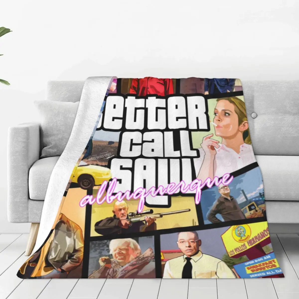Better Call Saul Albuquerque Gta Art Blanket Soft Flannel Fleece Warm