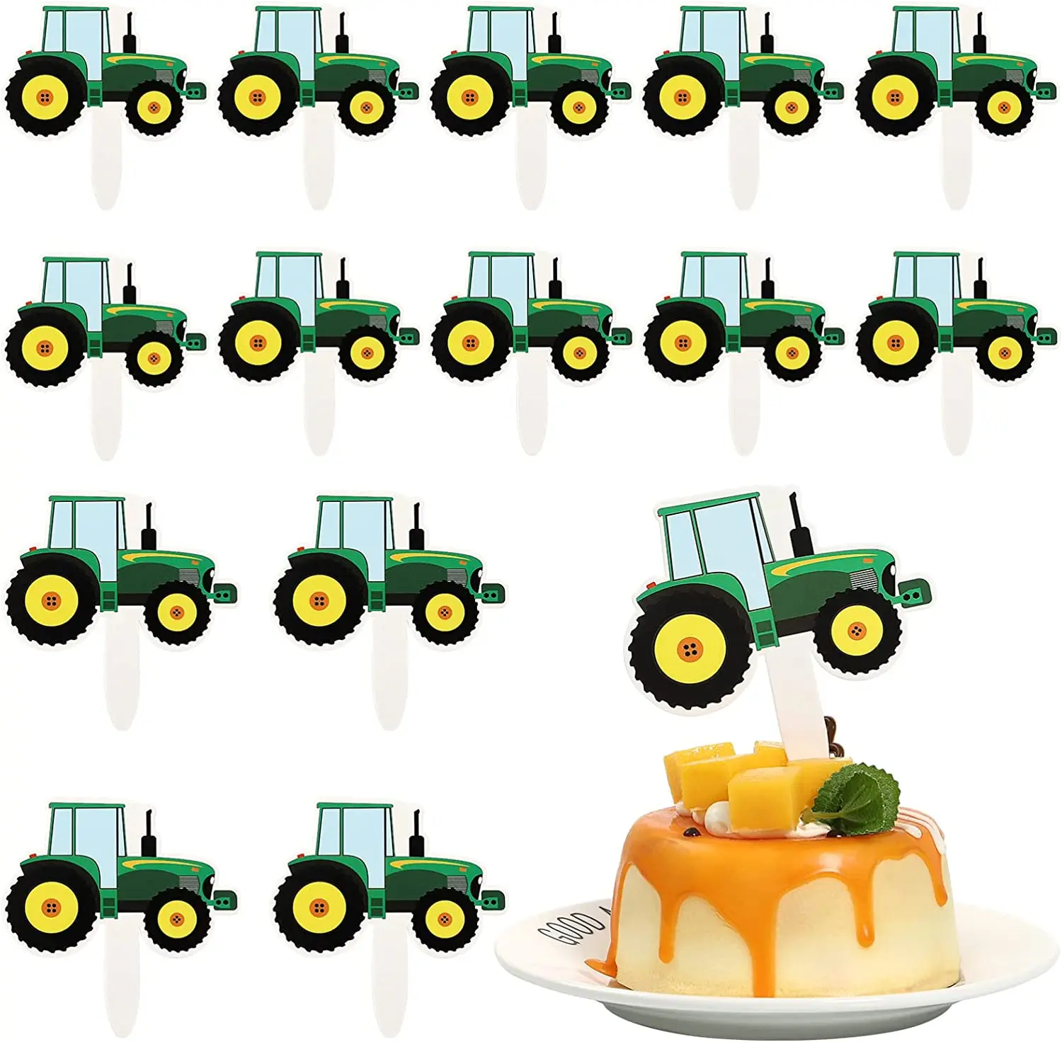Cake Toppers Cupcake Supplies Birthday Party Supplies Green Tractor Cake Topper Baby Shower