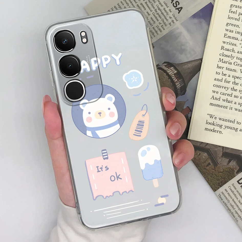 Floral Pattern Clear Silicone Anti-Slip Protective Ultra-Thin Phone Case