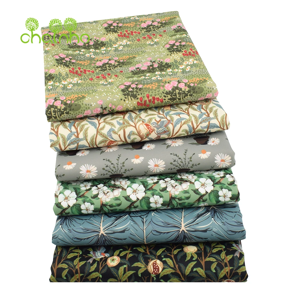 Chainho,Digital Printing Waterproof Fabric,DIY Sewing Quilting Material,Patchwork Cloth,Floral & Cartoon Series,25WP1