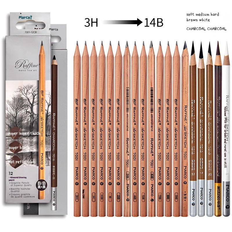 

5/6/7/12 PCS Charcoal Graphite Sketch Pencils Set Drawing Sketching Pencils for Artists Beginners Stationery Art Supplies