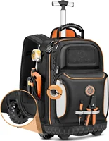 Tool Bag with Wheel, Rolling Tool Backpack for Electrician Heavy Duty Roller Tool Bag on Wheel for Construction Work, 75 Pockets 1