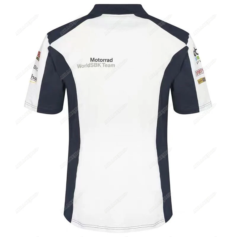 BMW Motorrad WorldSBK 지구력 팀 레이싱, 슈퍼 바이크 오토바이 기관차 라이딩, 빠른 건조, 여름 티셔츠 남성용 폴로 셔츠