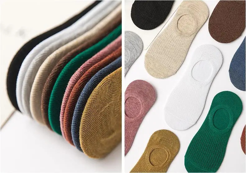 5-teiliges Damen-Socken-Hausschuhe-Set, einfarbig, Sommer, dünn, atmungsaktiv, unsichtbar, Bootssocken, rutschfestes Silikon, keine Show, kurze Socken – Detail 10