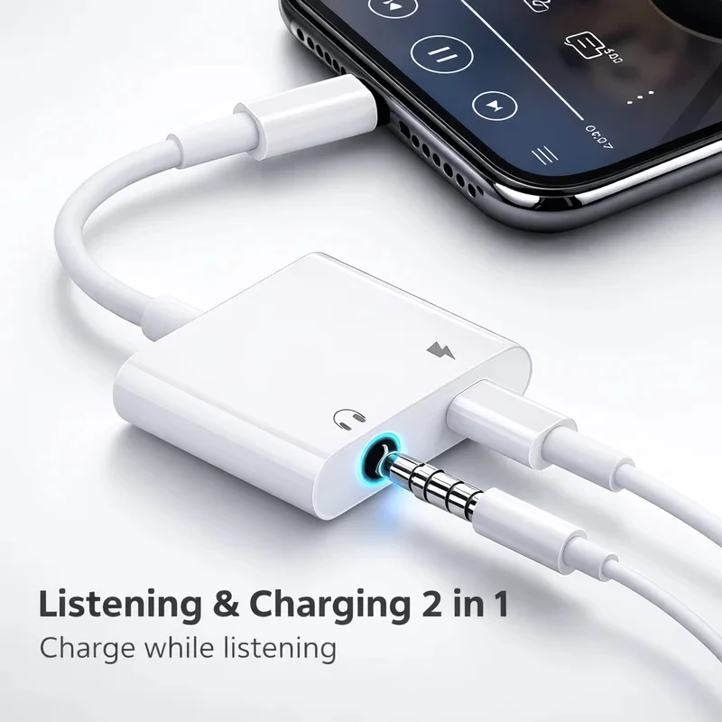 1-6개입 2 in 1 USB C to 3.5mm 오디오 어댑터 충전 스플리터, 아이폰 16 15 Pro용 타입 C Aux 헤드폰 잭 동글