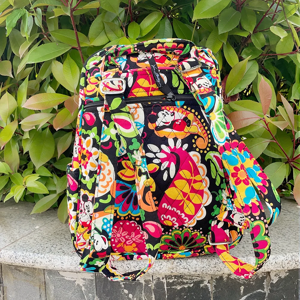 VB limited edition floral double shoulder backpack, pure cotton backpack, travel backpack 3