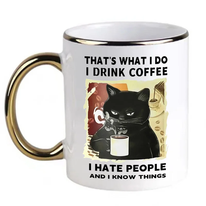 

Cat Cups Coworker Coffee Mugs, Office Mugs, Cocoa Tea, Milk, Beer Tableware, Coffeeware, Teaware, Home Decal, Friend Gifts