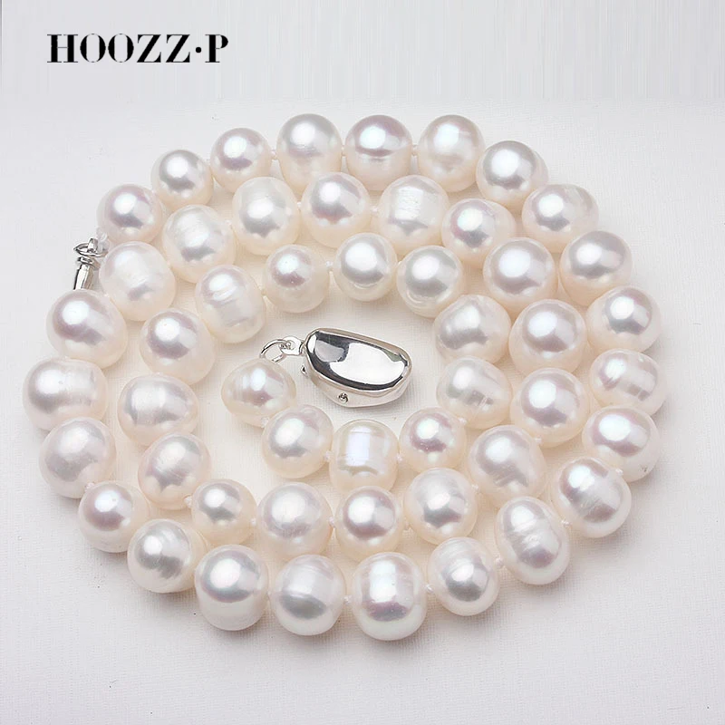 

HOOZZ.P Big Pearl Necklace 8-9mm Size Natural Freshwater Original Cultured White Black Pearly Mom'S Women Gift A+ Quality Choker
