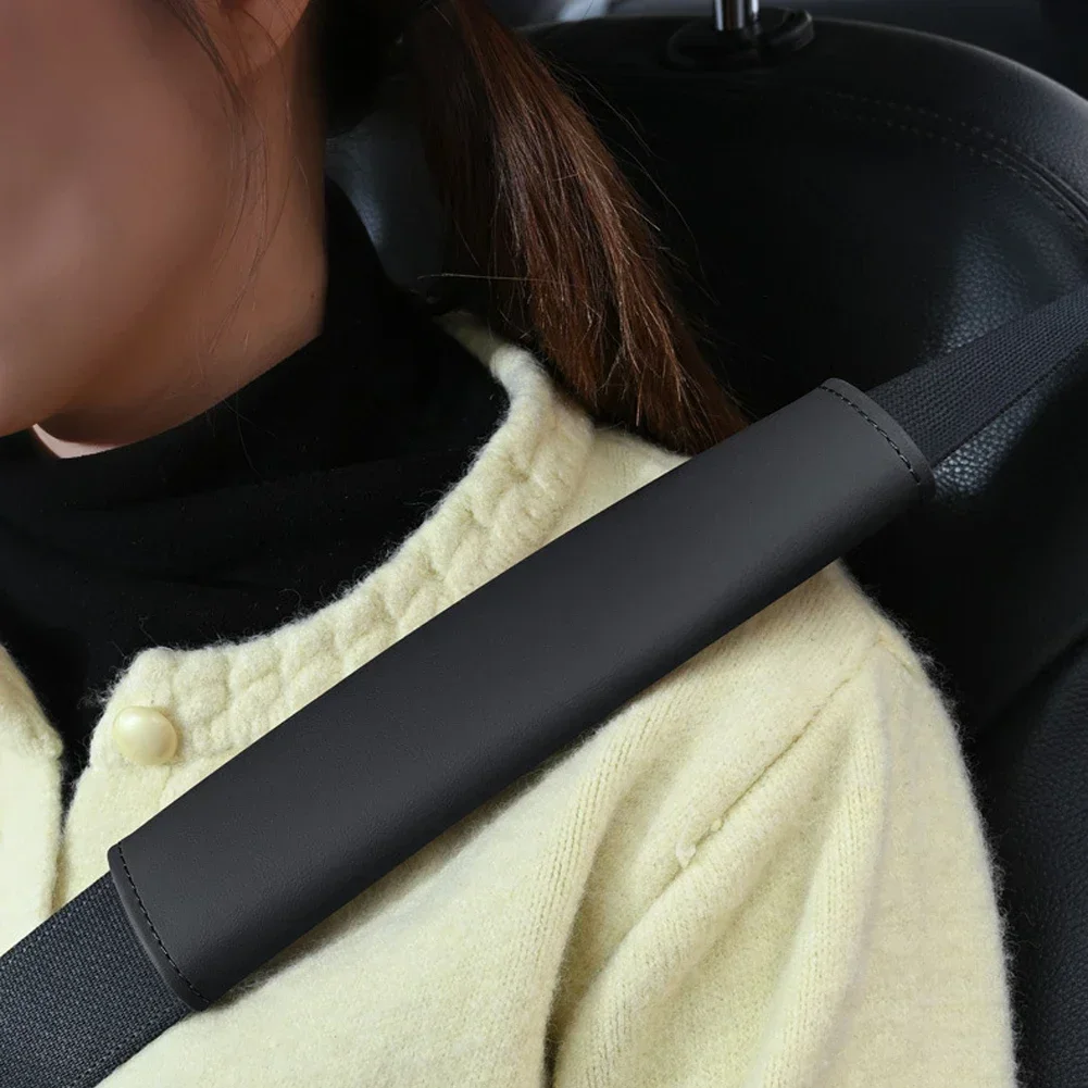 Luxurious Adjustable Leather Seat Belt Cover - Premium Shoulder Protector Pad
