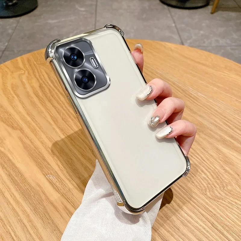 Enhanced Shockproof Clear Electroplate Phone Case with Bumper Protection