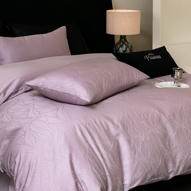 2025 New Solid Color Bedding Sets - High-End Long-Staple Cotton, 100% Pure, High Thread Count, 1.5m Bed 2