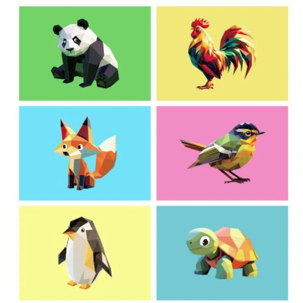 Paper 3D Geometric Sticker Books Educational Toys Montessori DIY Paste Material Kit Car Handmade Animals Sticker Book Toddlers