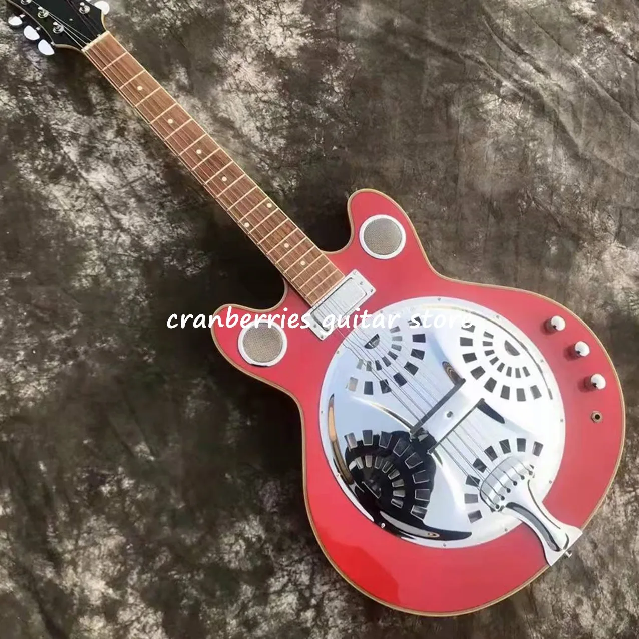 2022 New 6 strings Red Dobro,Resonator Steel Guitar Metal Top,Hollow