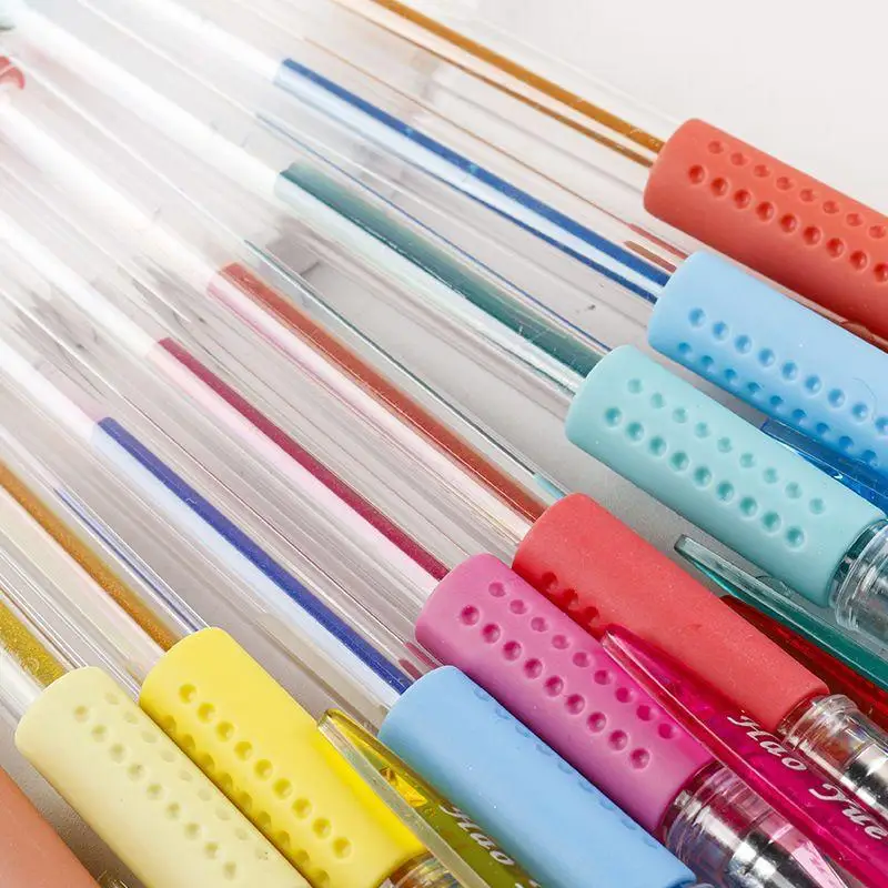 1세트 6/12/18색 글리터 젤 펜, 저널링용 학생용 형광펜 젤 펜
