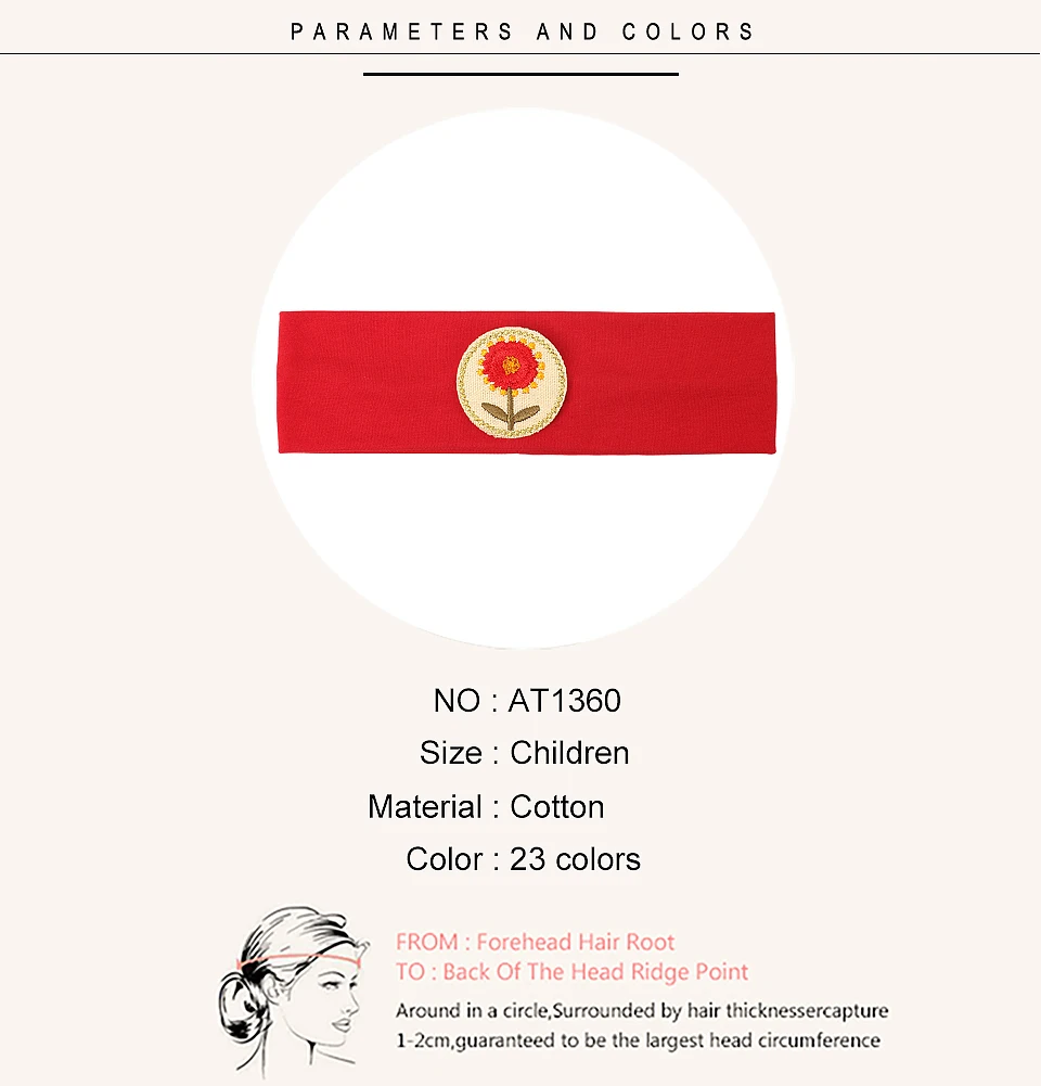 Neugeborene Mädchen Blumen baum Patches Stirnband Baumwolle elastischen Haarband Stirnband für Blumen baum Turban Haarschmuck – Detail 2