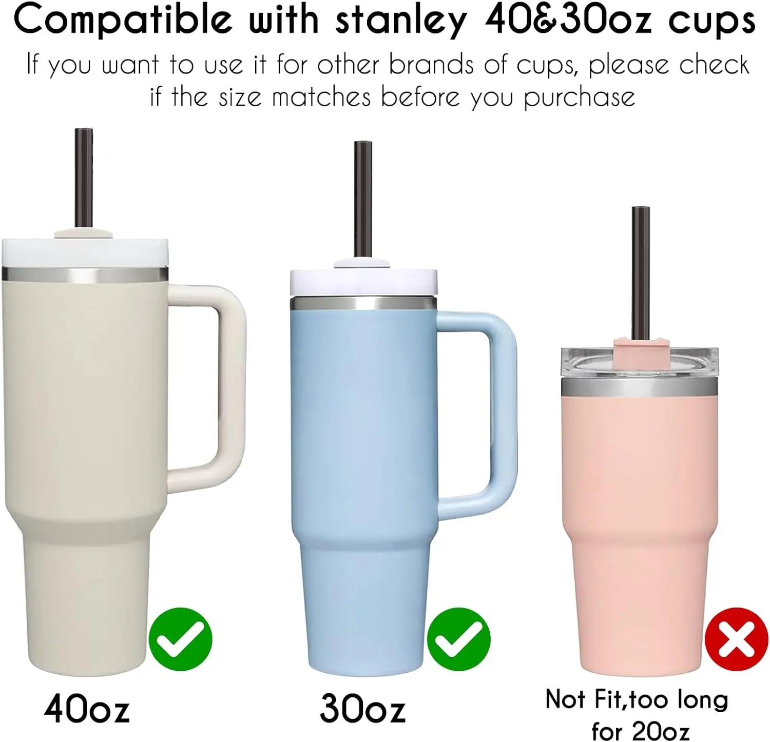 25 cannucce riutilizzabili, cannucce in plastica dura da 22,9 cm, 8