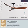American Style Solid Wood Retro Ceiling Fan, Nordic Living Room, Dining Room, Industrial Variable Frequency 110V Electric Fan 5