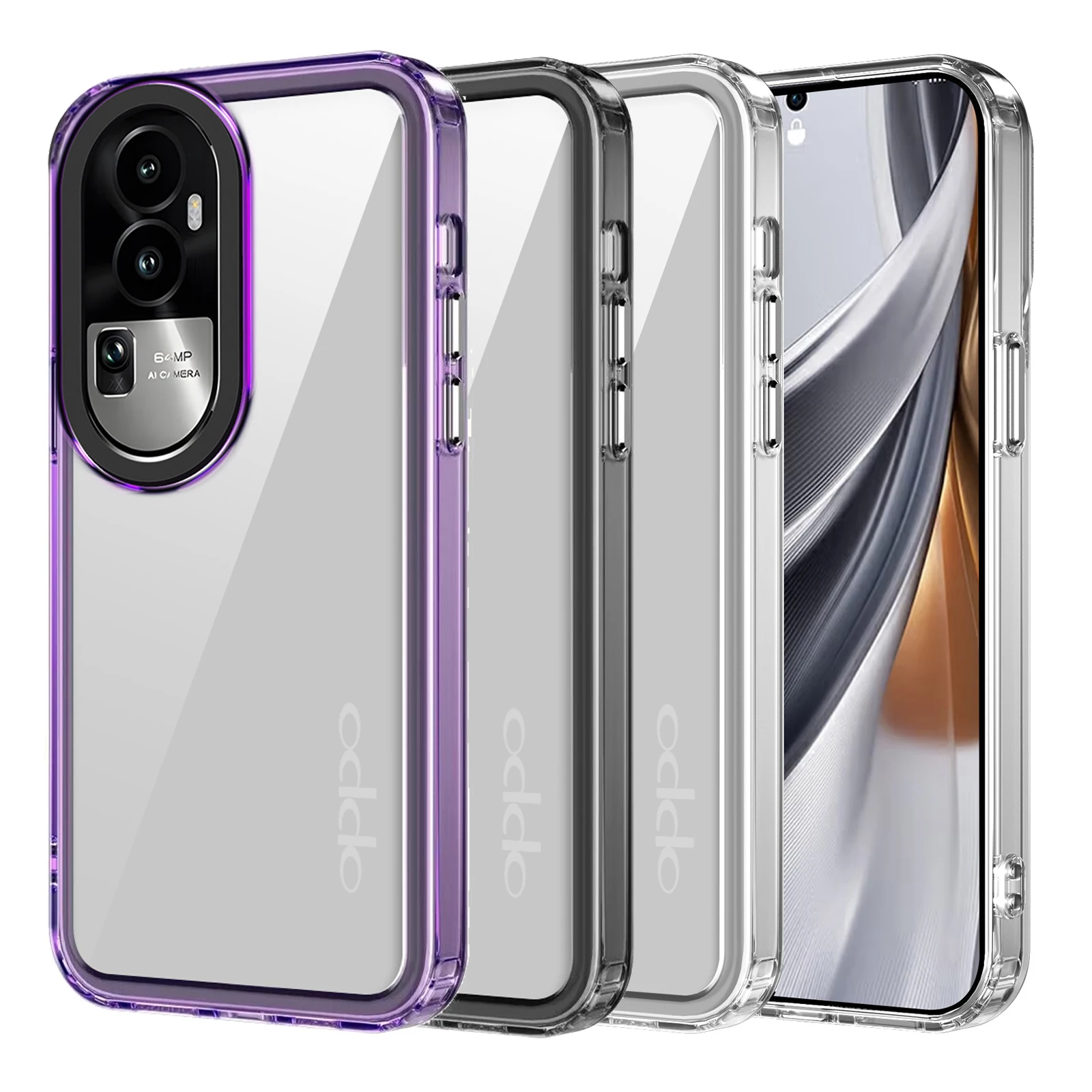 Custodia Trasparente Antiurto Di Lusso Per Oppo Reno 10 5G 10 Pro 5G 8T 4G Oppo A98 A78 5G A78 4G Cover Posteriore Trasparente In Tpu + Pc