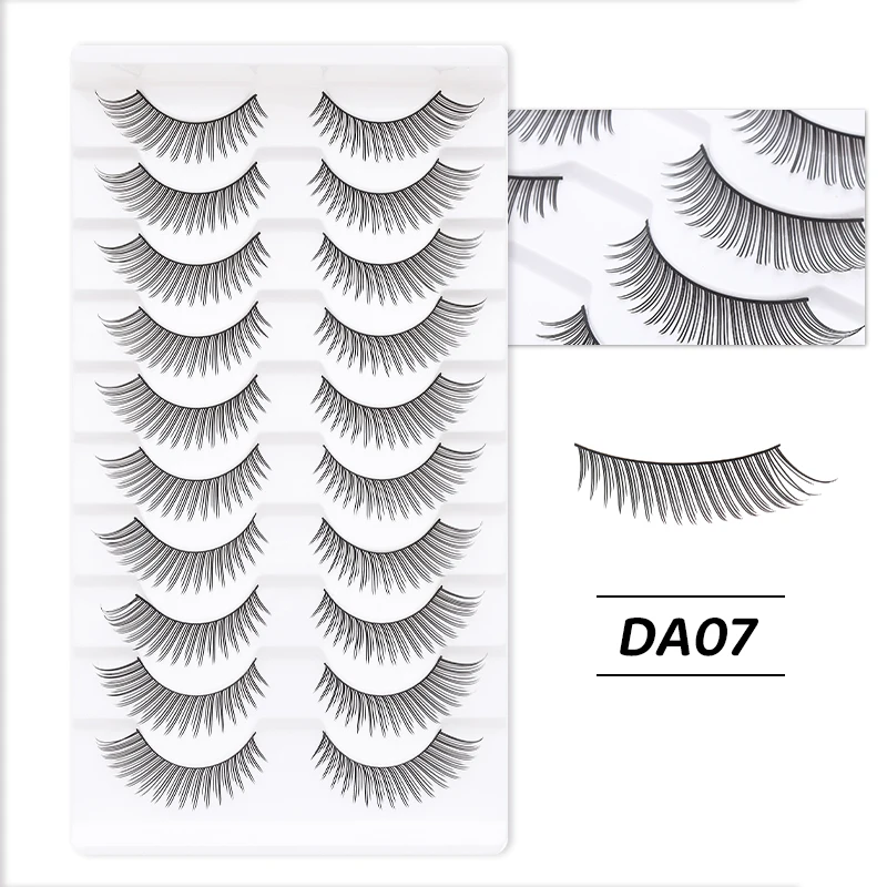 DINGSEN 10 Paar natürliche Streifenwimpern Cosplay Wimpernhülse falsche Wimpern Frau Manga gefälschte Wimpern Anime Wimpern Zubehör – Detail 7