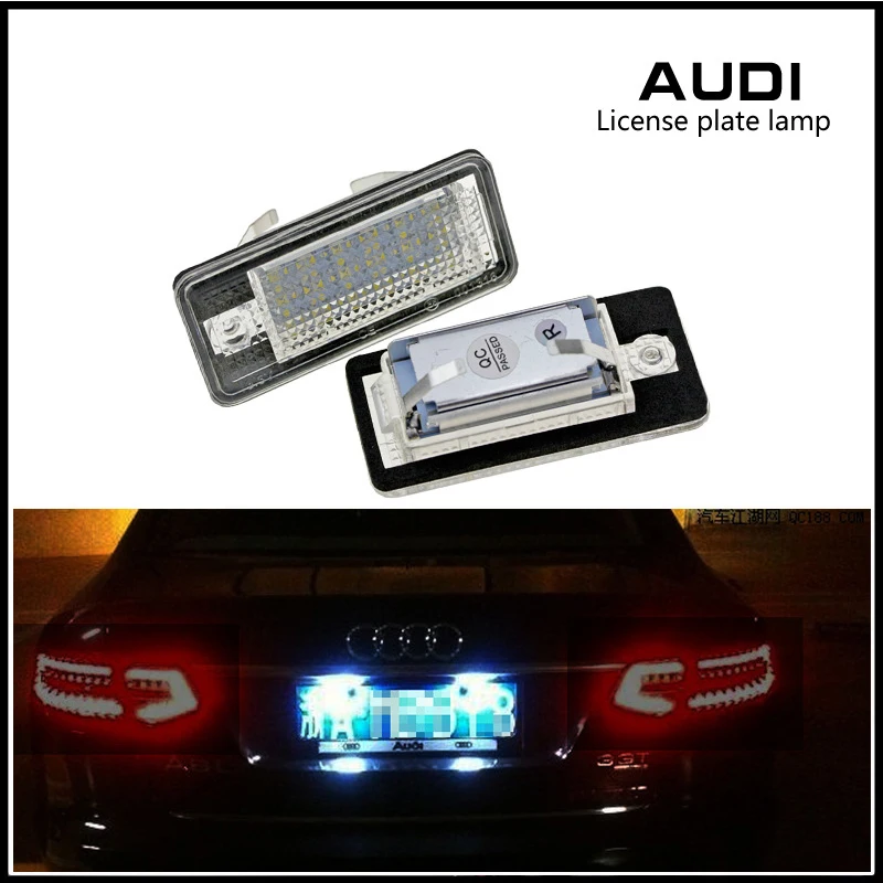 6000K White Error Free LED License Number Plate Light Lamps For