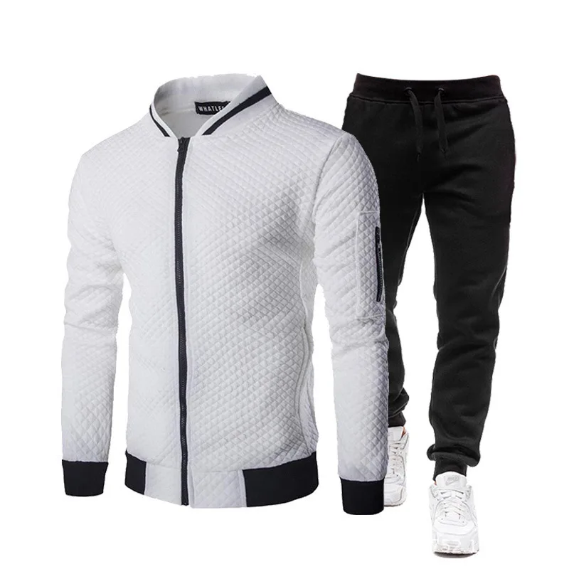 Gris Claro - Chándal Chaqueta Casual 2 Pcs para Hombre