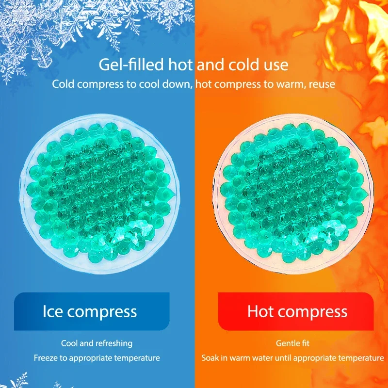 Reusable Hot & Cold Compress Eye Pad Round Swelling Eye Strain Relief Cooling Ice Gel Eye Pack For Men Women Ice Gel Eye Pack