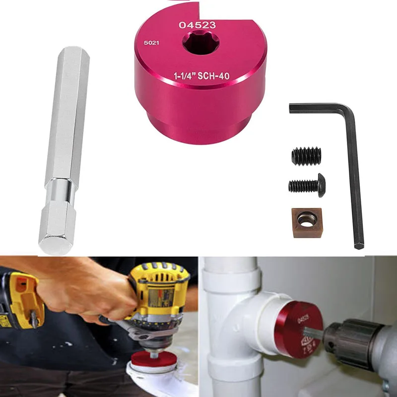 PPR125 PVC Pipe Reamerr with 3/8-Inch Hex Shaft 1-1/4-Inch Head, for 04523Pipe Fitting Tools Vent Lines, Drain Lines