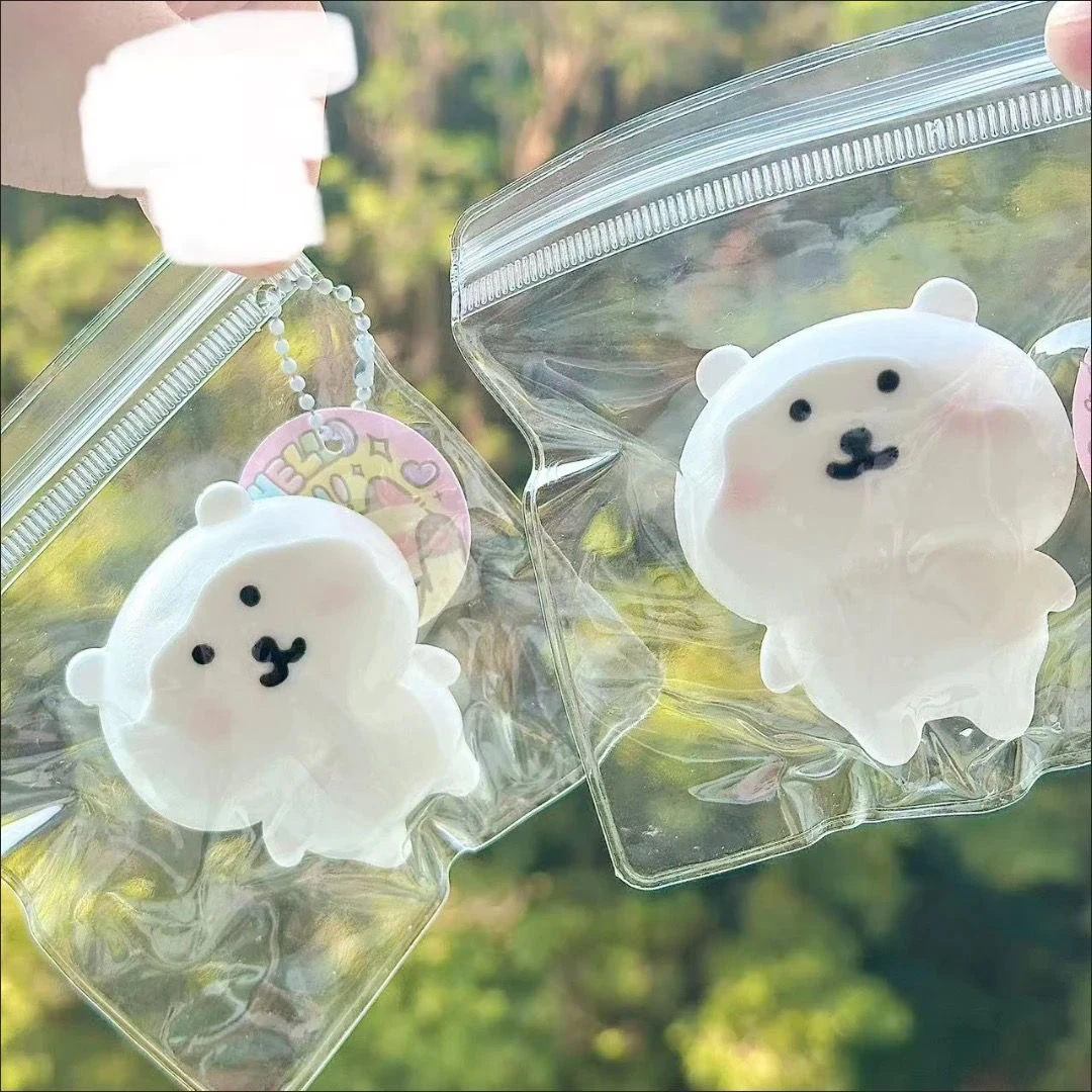 Two pure white glossy self-deprecating bears [90% user choice]