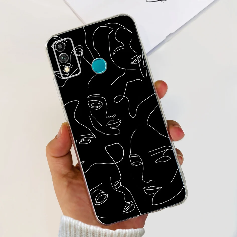 Floral Marble Transparent Silicone Soft Back Cover for Phone - Honor 9X Lite